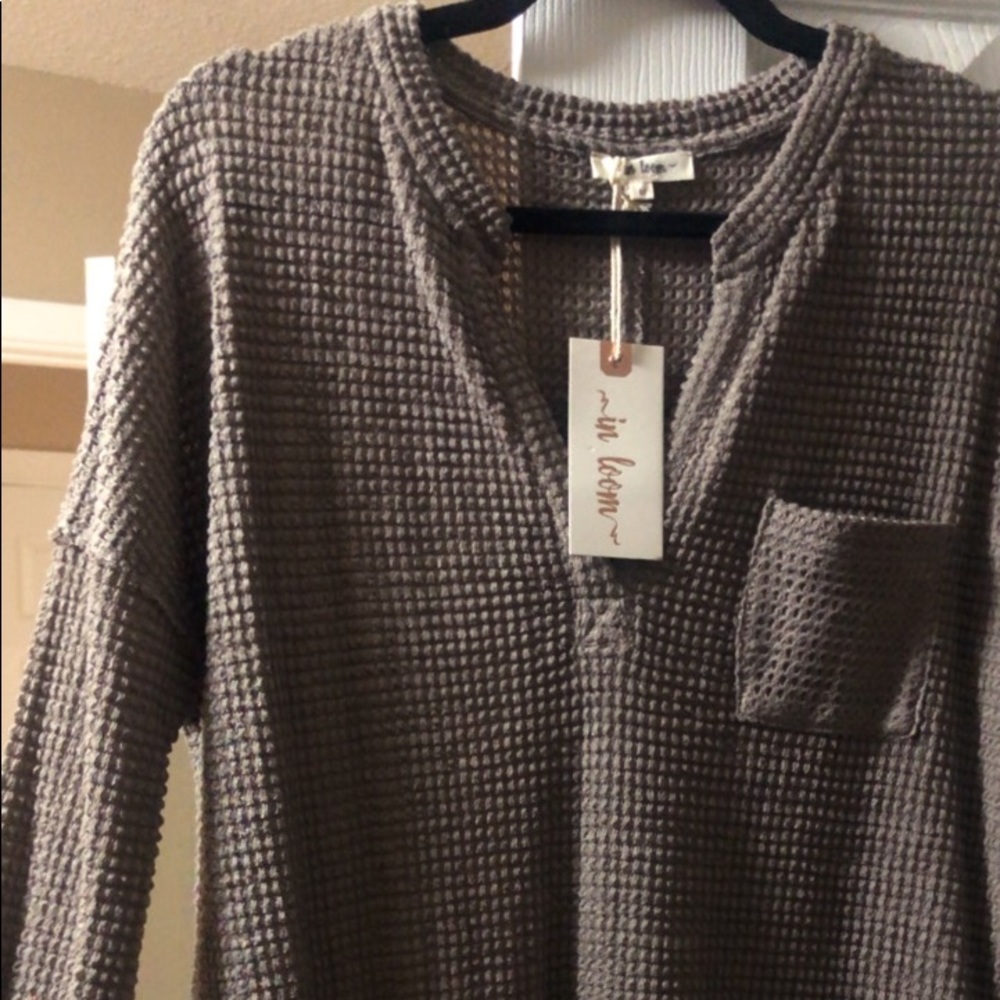 Waffle knit top